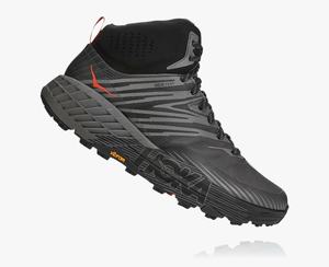 Hoka One One Men's Speedgoat Mid GORE-TEX 2 Trail Shoes Black/Grey Canada Store [PHLDB-5948]